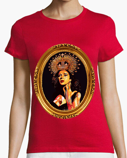 Camiseta mujer manga corta Lola Flores Lola Dolorosa Marco dorado - Imagen 3