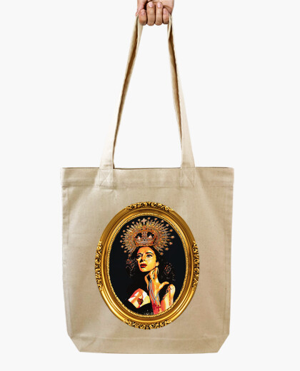 Lola Flores Bolsa de tela  "Lola Dolorosa con marco dorado" - Imagen 3